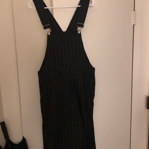 Black striped jumpsuit, size small